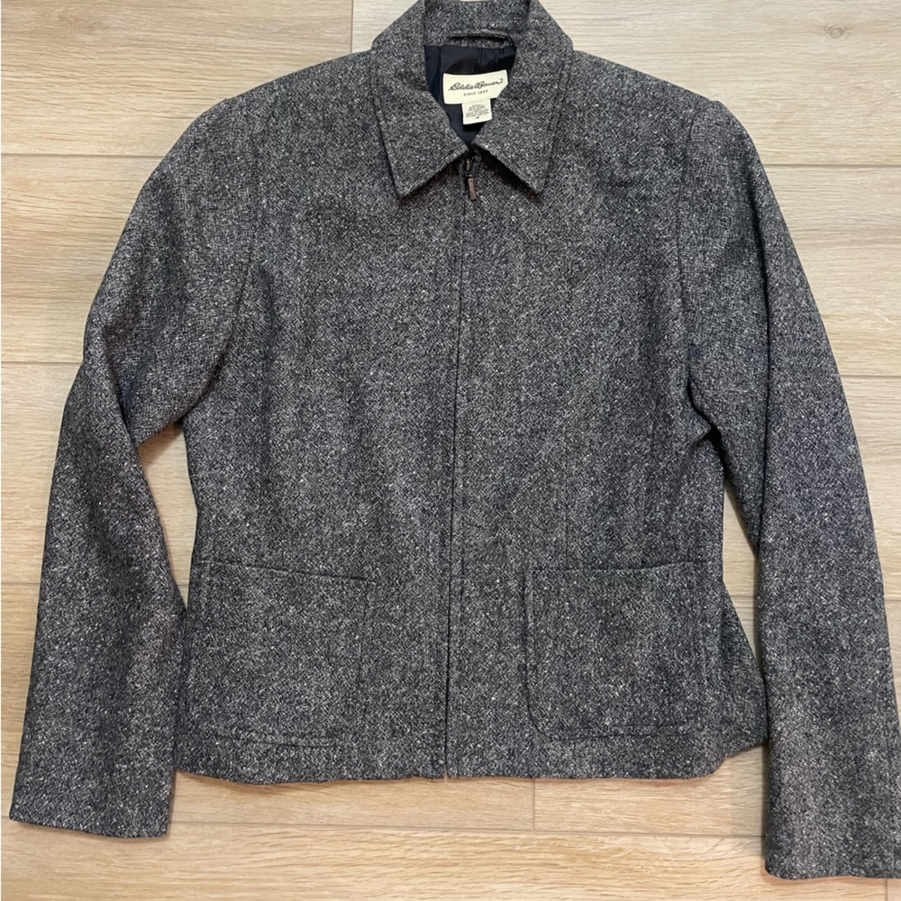 Eddie Bauer women’s wool blend lined zip jacket size medium